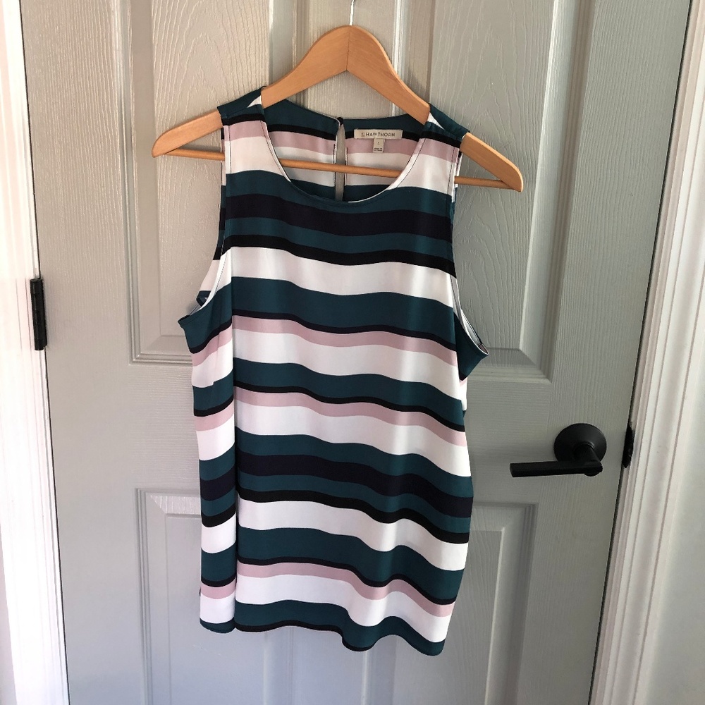 41 Hawthorn Stitchfix teal striped tank top